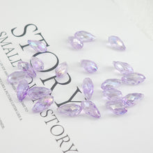 Load image into Gallery viewer, Teardrop Cut Faceted Glass Beads, Drop Beads, 12x6mm, Crystal Glass Loose Beads for Jewelry Making, DIY Beads Finding GZ018