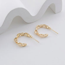 Load image into Gallery viewer, C Shape Twisted Earrings Post, 14K Gold/Silver Plated, Nickel Free, Ear Stud Hypoallergenic Earring Findings ZX311