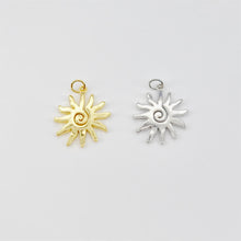 Load image into Gallery viewer, Gold Sun Charm, Sun With Rays Pendant, 18K Gold Plated, 18.5x22mm, Necklace Making Charm, Jewelry Findings S20673