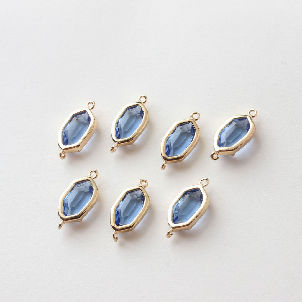 Danity Oval Connector with 2 loops, 14K Gold Plated, Crystal Connectors, 12x15mm Jewelry Findings ZZ025