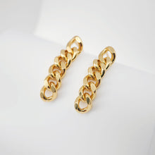 Load image into Gallery viewer, Gold Link Chain Earring Post, Chain Stud Earring Nickel Free, 18K Gold, Hypoallergenic Earring Findings S1104
