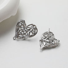 تحميل الصورة إلى عارض المعرض، قرط على شكل قلب غير منتظم، ذهب/فضة عيار 14 قيراط، أقراط فضة S925 خالية من النيكل، قرط على شكل قلب مع حلقة GE112