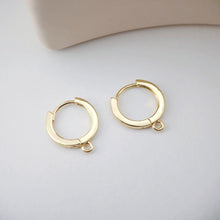 Load image into Gallery viewer, 4PCS Huggie Hoops Earring Hoop, 18K Gold Plated Leverback Ear Hoops, Gold Earring Making Findings for Jewelry Making D0149