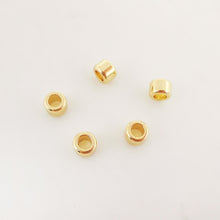 Load image into Gallery viewer, Shiny Gold Plated Tube Beads, 5x7mm, 18K Gold Round Tube Beads, Tube Bracelet Beads, Gold Plated Spacer Beads, Jewelry Finding S20335