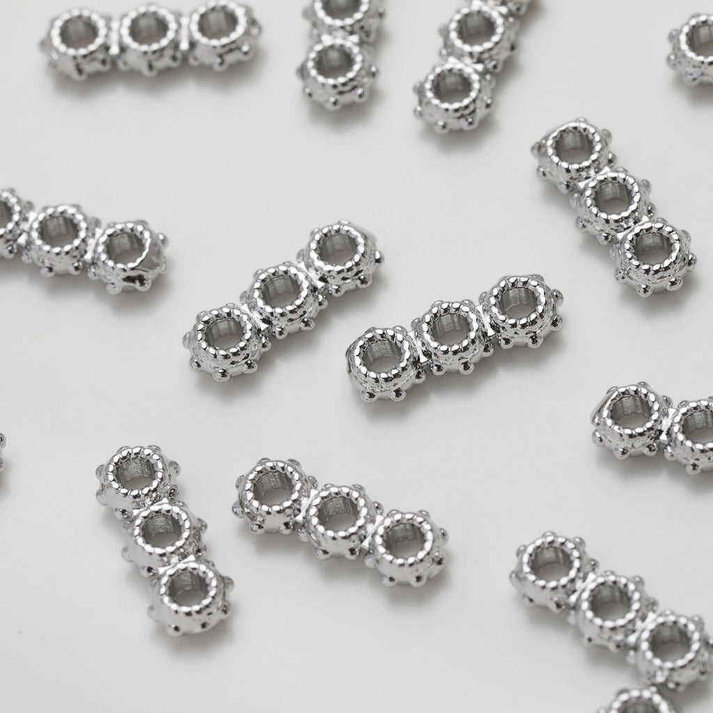 Three-hole Spacer Beads, Spacing beads, Gold Plated, Bracelet Necklace Making Jewelry Finding GZ524