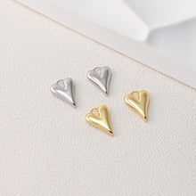 Cargar imagen en el visor de la galería, Dijes de corazón de oro, chapados en oro de 18 quilates, colgante de amor 3D, para hacer colgantes en collares y pulseras, accesorios de joyería D0380