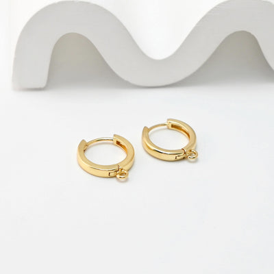 10PCS Huggie Hoops Earring Hoop, 18K Gold Plated Leverback Ear Hoops, Gold Earring Making Findings for Jewelry Making S660