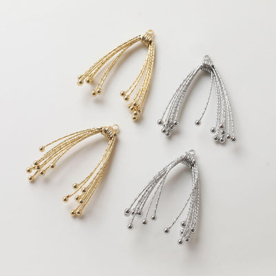 Chain Tassel Pendant, Fireworks Pendant, 14K Gold Plated Earring Chain Pendant, Earring Findings GZ743