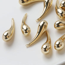 Load image into Gallery viewer, Polished Large Hollow Teardrop Pendant/Connector, 14K Gold/Silver Plated Charm, Necklace Pendant GZ747