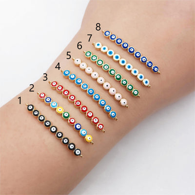 موصل عين الشر من المينا، موصل عين مطلي بالذهب عيار 18 قيراطًا، 39 مم، لصنع الأساور، وإكسسوارات المجوهرات S20468