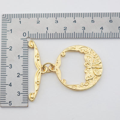 Boho OT Toggle Clasps, Antique Silver, 18k Gold, One Set OT Buckle, Necklace Closure, Connectors Clasps S1151