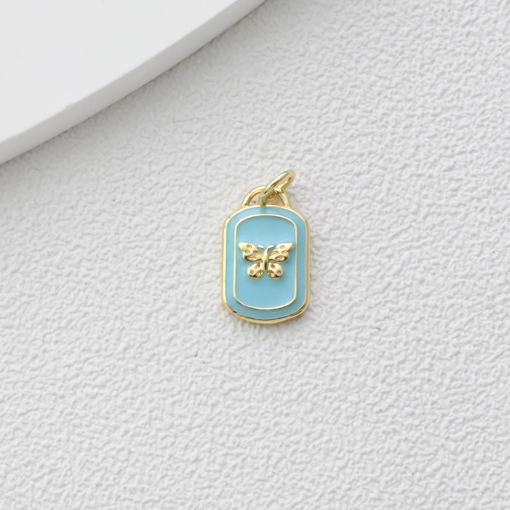 Enamel Card Charms Collections, Evil Eye, Flower Pendant, Owl Pendant , 18K Gold Plated, Necklace Making Charms, Jewelry Findings S1373