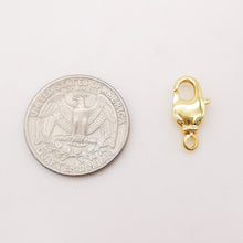 تحميل الصورة إلى عارض المعرض، 10 قطع - مشبك مخلب جراد البحر مطلي بالذهب اللامع عيار 18 قيراطًا، 7 × 15 مم، مشبك لصنع القلادة والأساور بحلقة مغلقة، نتائج المجوهرات S318