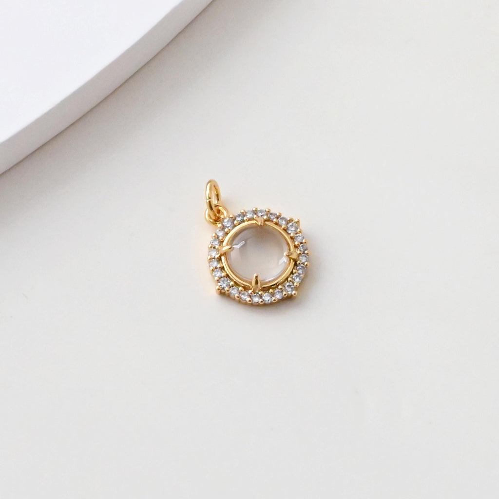 Turquoise Spherical Pendant, CZ Pave Round pendant, Globe Charm, 18K Gold Plated, For Bracelet And Necklace Making, Jewelry Findings S1394