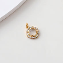 Load image into Gallery viewer, Turquoise Spherical Pendant, CZ Pave Round pendant, Globe Charm, 18K Gold Plated, For Bracelet And Necklace Making, Jewelry Findings S1394