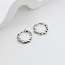 Load image into Gallery viewer, 18K Gold Plated Round Beads Hoop Earring, Huggie Hoops Earring Parts, Spring Ear Hoops, 14.7*13mm, hoop earrings S1245