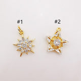 Star Charms,  Crystal Cubic Pave Star Pendant, 18K Gold Plated, Necklace Making Star Charms, Jewelry Findings S356