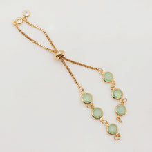 Load image into Gallery viewer, Adjustable Bracelet Making Chain, 20 Colors, 18K Gold Plated, CZ Pave Half Finished Slide Box Chain with Rubber Stopper Beads S20346