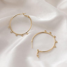 Load image into Gallery viewer, 14K Gold Plated Round Hoop Earring, with Loops, Nickel Free Circle Earring Hoops, DIY Earring Finding, Earring Findings BB130
