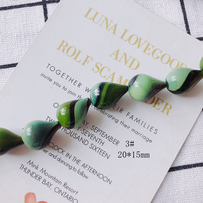 4 cuentas de vidrio con forma de gota, globos ovalados huecos soplados a mano para hacer joyas, hallazgos de cuentas DIY MY098