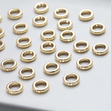 Load image into Gallery viewer, Gold Plated Circle Pendant , 9mm, 2 holes, Nickel Free Circle Charm, Circle Connectors, DIY Jewelry Making Findings GZ510