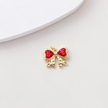 Load image into Gallery viewer, Hammered Bow Tie Pendant, Enamel Bow Tie Charms, 18K Gold Plated Tie Charms, For Bracelet And Necklace Making, Jewelry Findings S1392