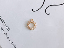 Load image into Gallery viewer, Cherry Charm, Cubic Zircon Crystal Flower Pendant, CZ Earring Charms,  Real Gold Plated Brass Earring Charms, Jewelry Findings STG023-F221