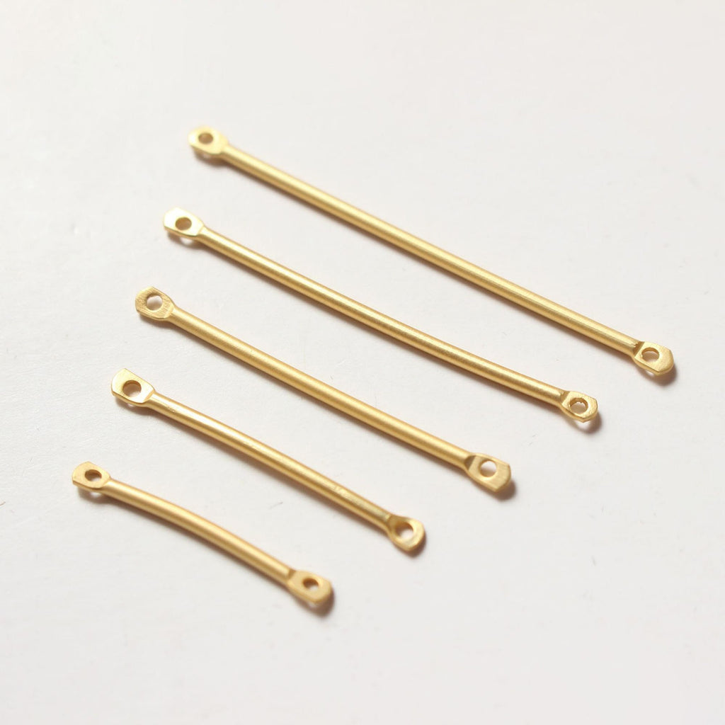 10pc Long Bar Connector, 18K Matte Gold Plated Bar Charm, 20mm,25mm,30mm,40mm Earring Making Findings GZ208