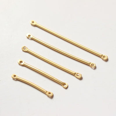 10pc Long Bar Connector, 18K Matte Gold Plated Bar Charm, 20mm,25mm,30mm,40mm Earring Making Findings GZ208