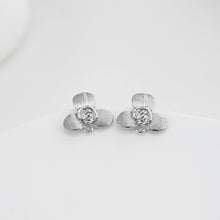Load image into Gallery viewer, Flower Earring Post, 18K Real Gold Plated Brass Stud Earring With Loop, s925 silver pin, Nickel Free, Earring Finding D0444