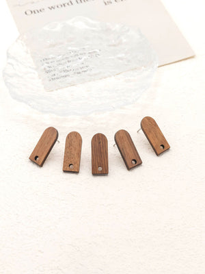 4PCS Wood Earrings,  Cylindrical Wooden Earrings for women, Reclaimed Walnut Wood, Nickel Free, Geometric Statement Earrings Finding  JT941