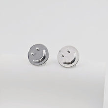 Load image into Gallery viewer, Emoji Round Earring Post, Smile Face Post Earring, S925 Silver Pin, 12.3mm, Nickel Free Earrings, Irregular Shape Ear Stud with Loop ZX275
