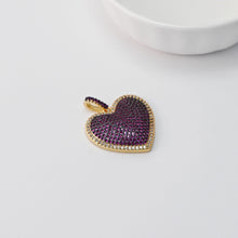 Load image into Gallery viewer, Cubic Heart Charms, 18K Gold Plated CZ Pave Love Charms, Bracelet Necklace Making Pendants, Jewelry Findings S20666