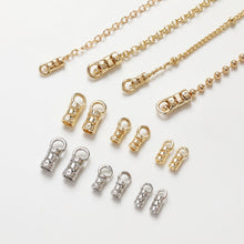 Load image into Gallery viewer, 10pcs 14K Gold Plated Crimp End, Cord ends, Chain Crimps, Jewellery Making Findings GE134