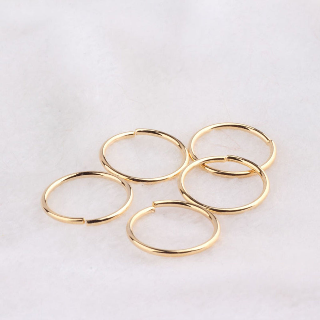 10pcs Big Size Jump Rings for Jewelry Making, Thickened Gold Plated Open Jump Ring,  10mm 12mm 18mm 20mm QR035
