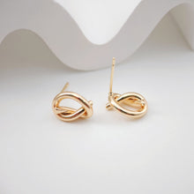 Load image into Gallery viewer, Knotted Earring Post Earrings, Gold/Silver Earring Post, Hypoallergenic, Earring Findings, Handmade Earring Supplies ZX251
