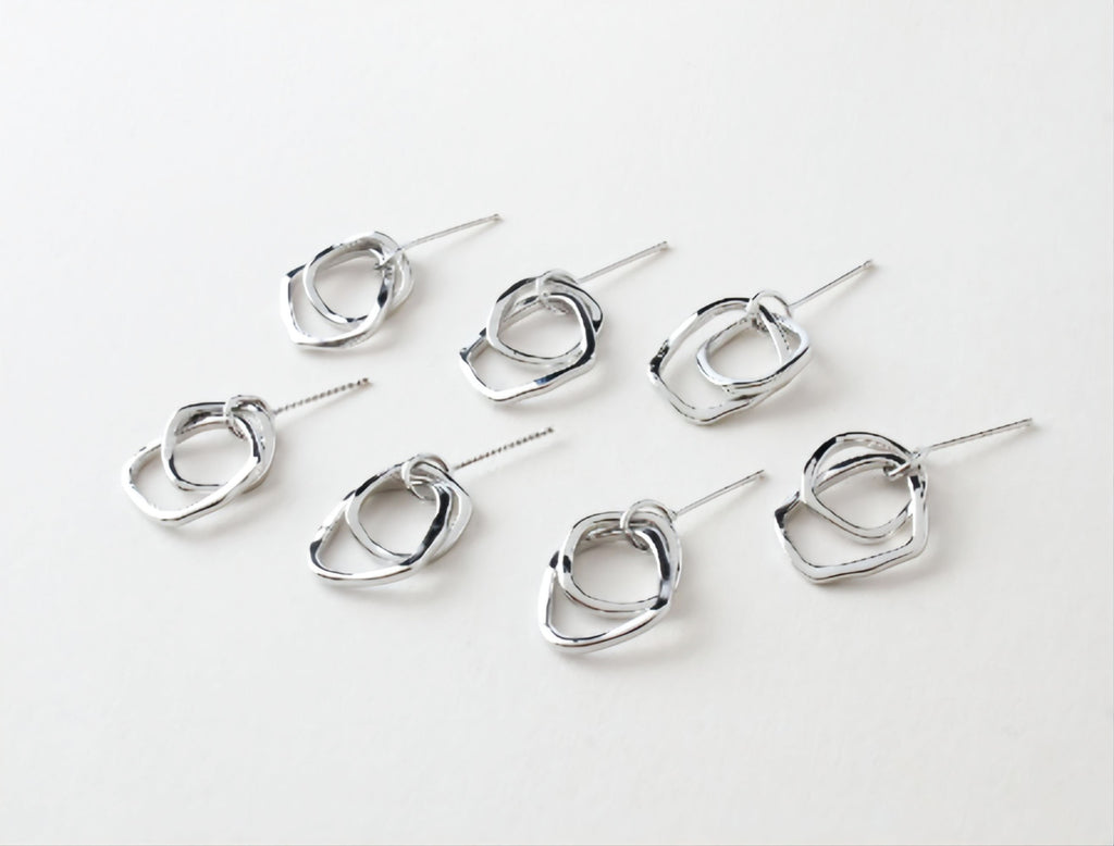 Irregular Minimalist Earring Post, 14K Gold S925 Silver Pin Nickel Free Earrings, Hypoallergenic Earring Findings JJ001