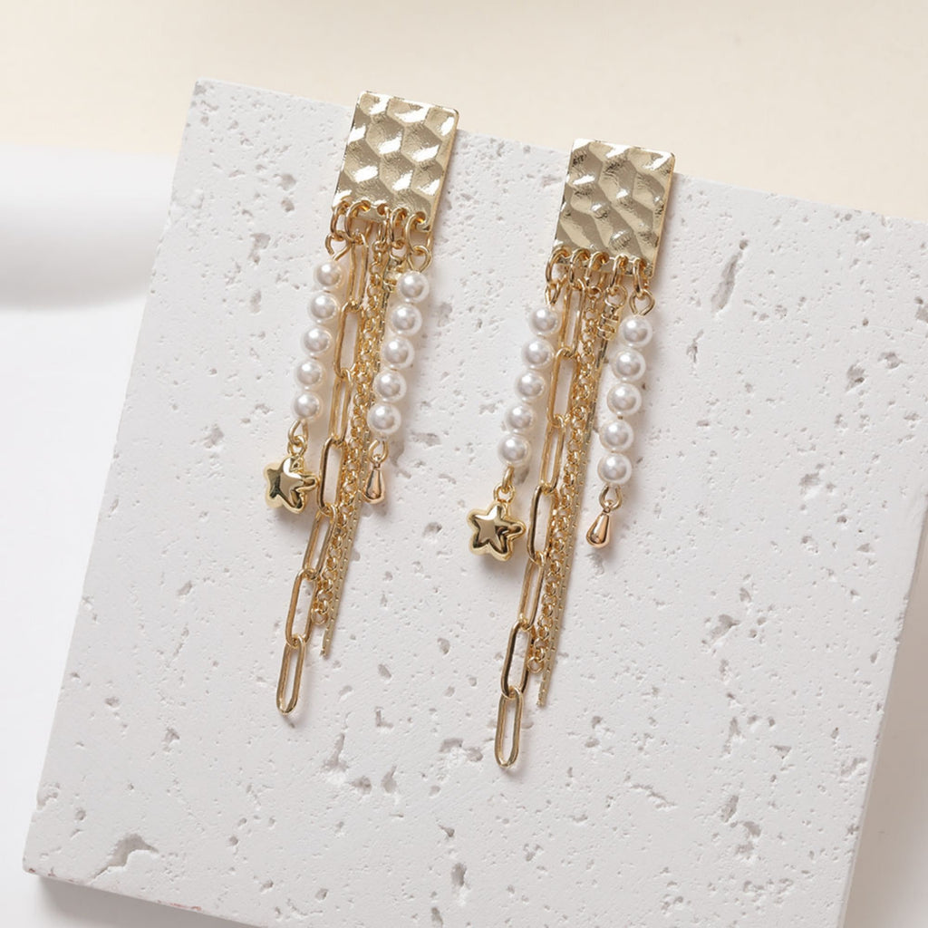 Hammered Square Post with Loops, 14K Gold/Silver Plated, S925 Silver Pin Nickel Free Earrings, Hypoallergenic Earring Findings GZ254