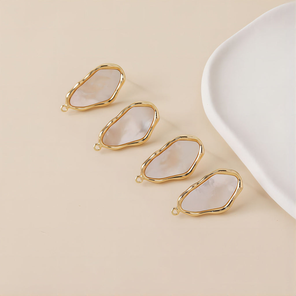 Irregular Shell Earring Post, 14K Gold/Silver Plated, S925 Silver Pin Nickel Free Earrings, Hypoallergenic Earring Findings JJ013