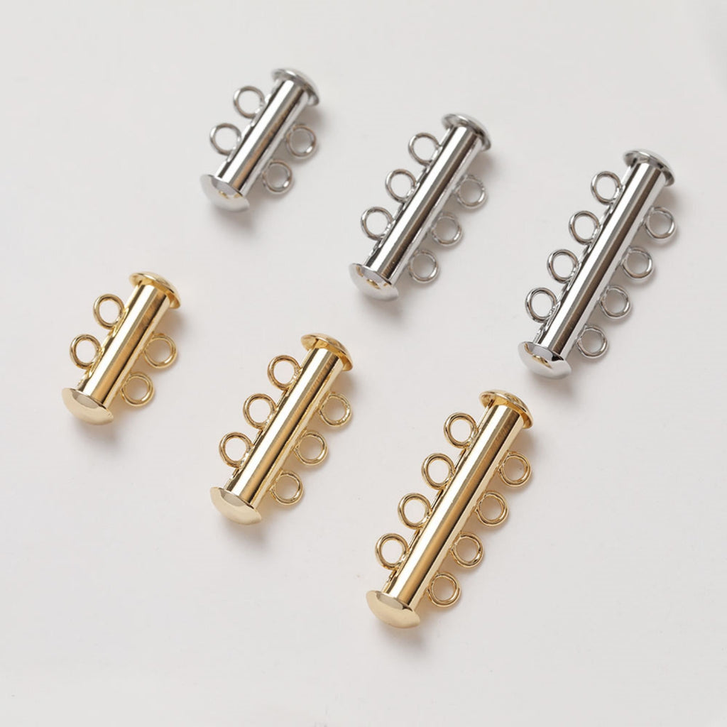 مشبك عقد ذهبي متشابك، مطلي بالذهب عيار 14 قيراطًا، مشبك عقد متعدد الطبقات، مشبك صنع أساور القلائد مع حلقات، قطع مجوهرات GZ356