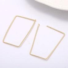 Load image into Gallery viewer, 20pcs- 14K Gold Plated Hoop Earring Finding, 22x40mm, Nickel Free Rectangular Earring Hoops, Earring Making Findings Z040