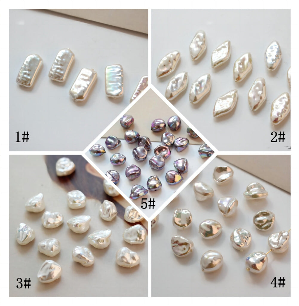 10pcs Irregular Faux Pearl Beads, Spacer Beads, Resin Beads for Jewelry Making, DIY Beads Finding GZ284
