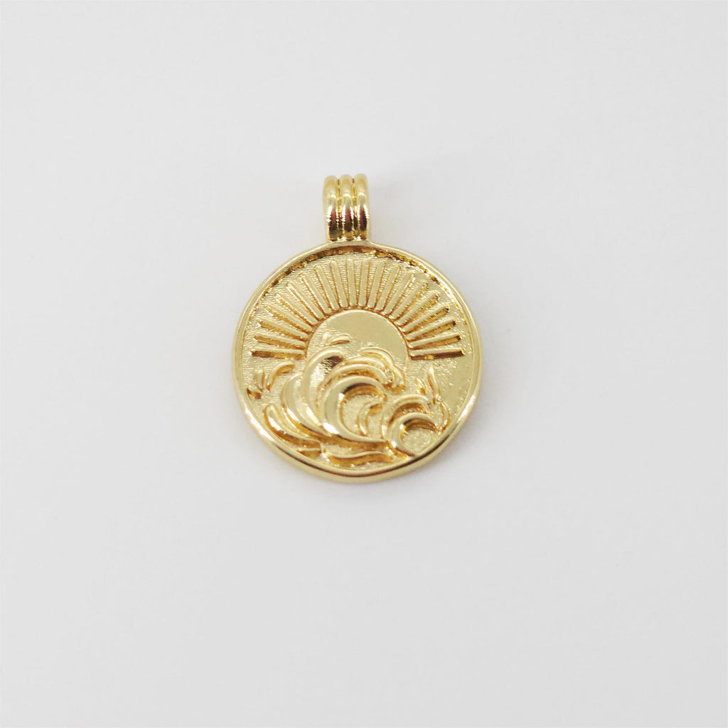 Natural Scenery Pendant, 18k Gold Plated Charm, Element Charm, Fire/Mountain/Water Charm for Bracelet Necklace Earring Making S20814