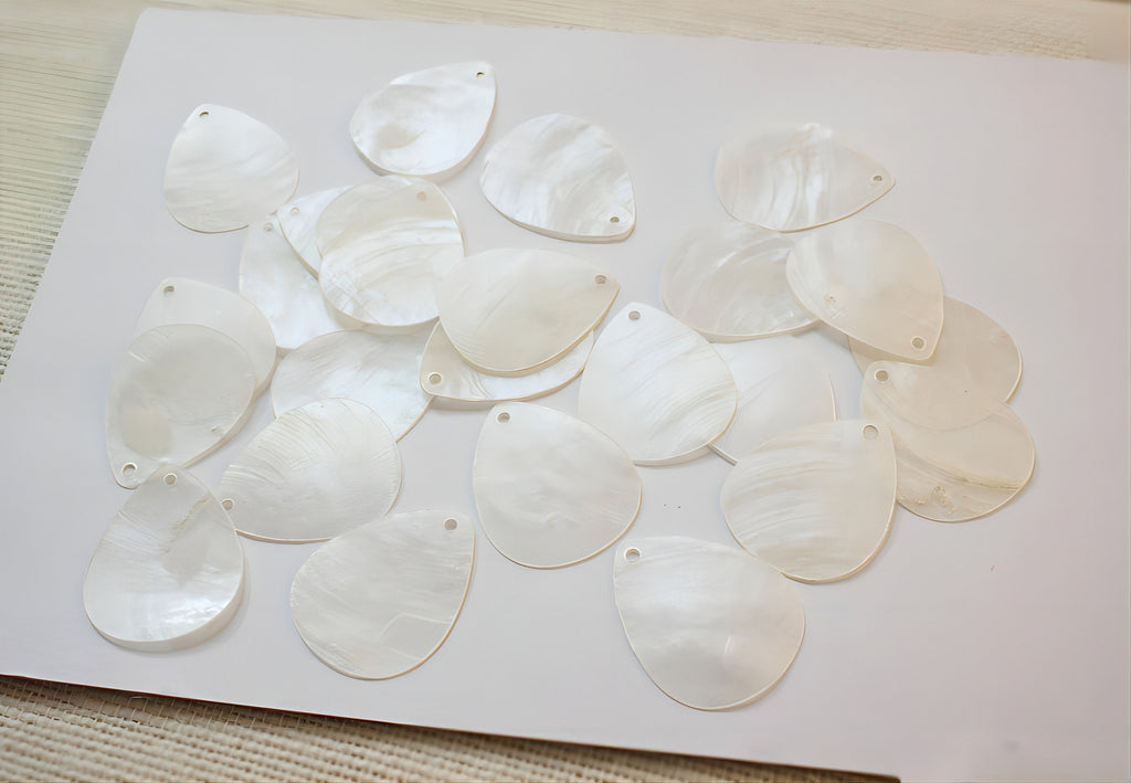 10pcs Drop Shape Shell Pendant, Round Shape Shell Pendant, Shell Charm, Earring Making Findings, Jewelry Making Findings GK019