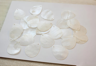 10pcs Drop Shape Shell Pendant, Round Shape Shell Pendant, Shell Charm, Earring Making Findings, Jewelry Making Findings GK019