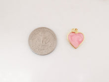 Load image into Gallery viewer, Multicolor Enamel Heart Charm, 18K Gold Plated Heart Pendant, 15mm, Necklace Bracelet Making Pendant S20316