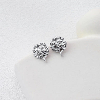 Round Pleated Post with Loop, 18K Gold Plated, S925 Silver Pin Nickel Free Earrings, Hypoallergenic Earring Findings D0462