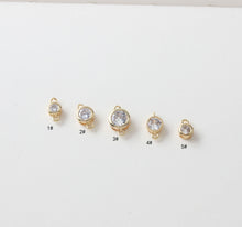Load image into Gallery viewer, Tiny Round Connectors with CZ Pave, 14K Gold Plated Earring Making Findings, Jewelry Findings GZ164