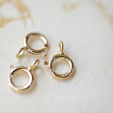 10PCS- 14K Gold Filled Spring Clasp, 5mm/5.5mm/6mm, Open Spring Clasp, Closed Spring Clasp, Necklace Clasp with Loops B009