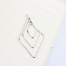 Load image into Gallery viewer, Drop Triple Diamond Shape Pendant, 18K Shiny Gold/Silver Plated Drop Openwork Pendant 40x66mm for Jewelry Making Supply QR038